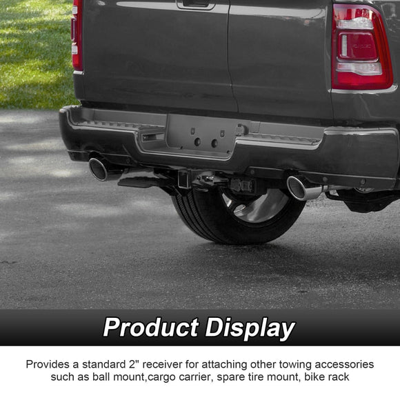 Rear Class 3 Trailer Hitch 2" Receiver with 7 - Pin Trailer Wiring Harness Extension Kit for 2019 - 2025 Dodge Ram 1500 W/ Class 3 Factory Bumper Hitch Models - WeiSen - 70108009+70206039