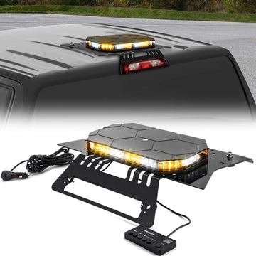 Roof Top Emergency Strobe Light Bar & Magnetic Mounting Bracket Kit for 2020-2025 Chevy 1500-3500 Work Cab/GMC 1500-3500 Work Cab Non Spoiler - WeiSen - 70105010