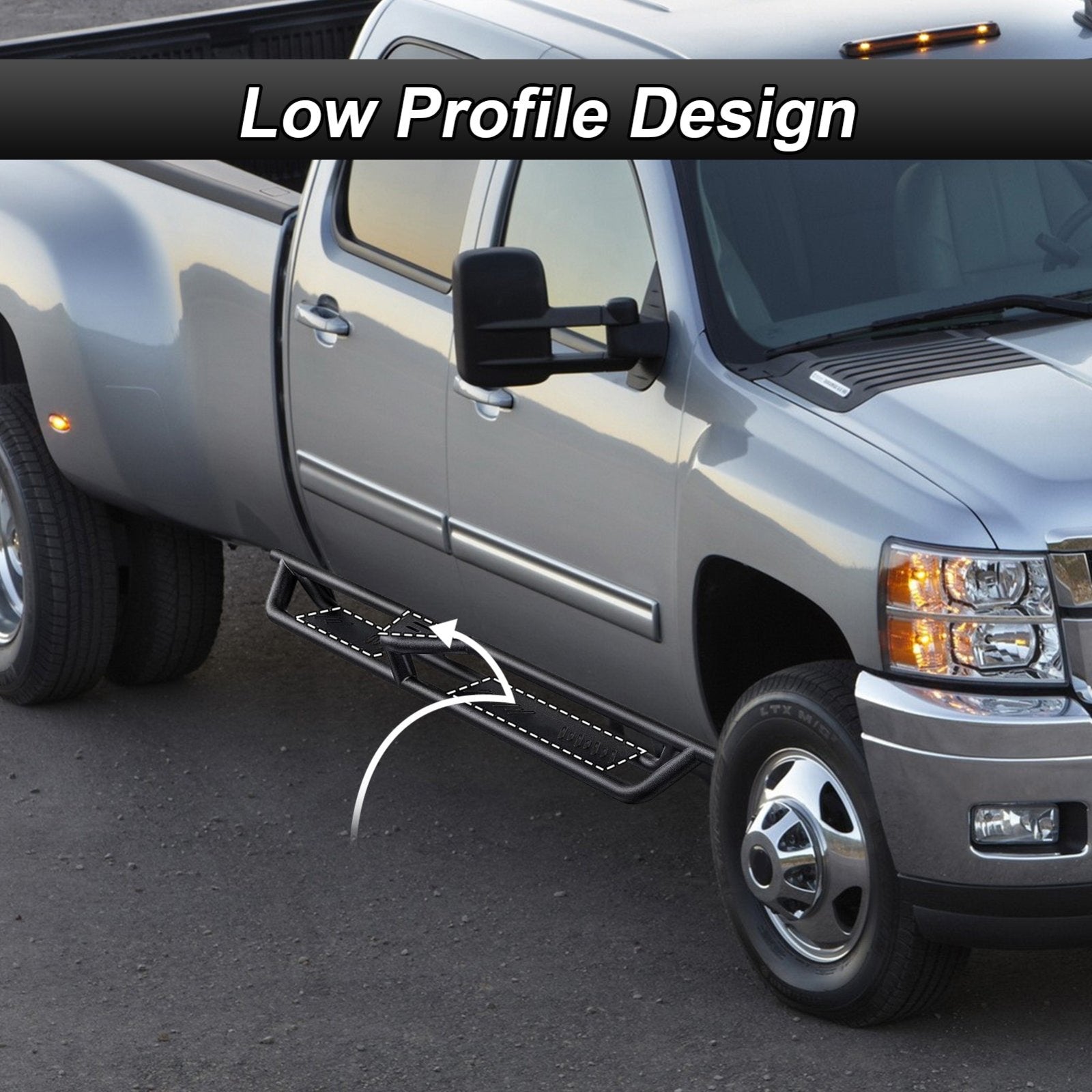 Running Boards Side Steps Rail Nerf Bars Heavy - Duty Steel for 2007 - 2018 Chevy Silverado/GMC Sierra 1500 & 2007 - 2019 Chevy Silverado/GMC Sierra 2500HD 3500HD Extended Cab - Weisen