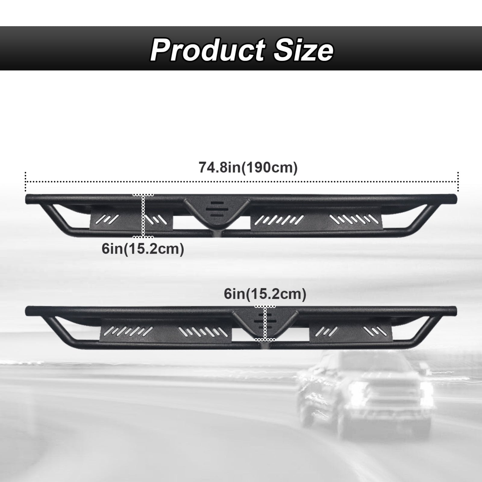 Running Boards Side Steps Rail Nerf Bars Heavy - Duty Steel for 2007 - 2018 Chevy Silverado/GMC Sierra 1500 & 2007 - 2019 Chevy Silverado/GMC Sierra 2500HD 3500HD Extended Cab - Weisen