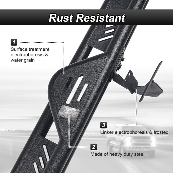 Running Boards Side Steps Rail Nerf Bars for 2009 - 2018 Dodge RAM 1500 Quad Cab & 2019 - 2023 Dodge RAM 1500 Classic Quad Cab 4door - WeiSen - JTB - 005