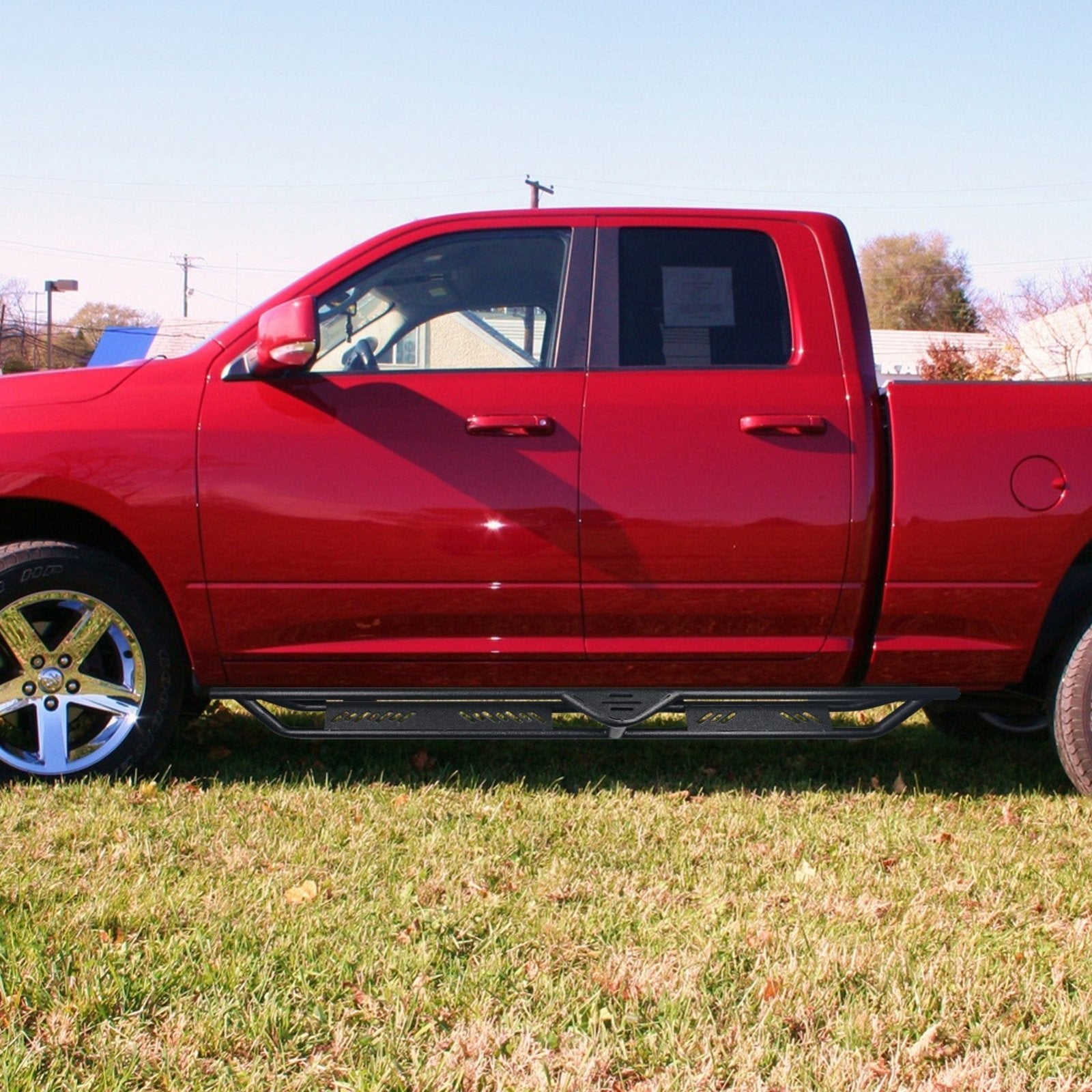 Running Boards Side Steps Rail Nerf Bars Heavy - Duty Steel for 2009 - 2018 Dodge RAM 1500 Quad Cab & 2019 - 2023 Dodge RAM 1500 Classic Quad Cab 4door - Weisen