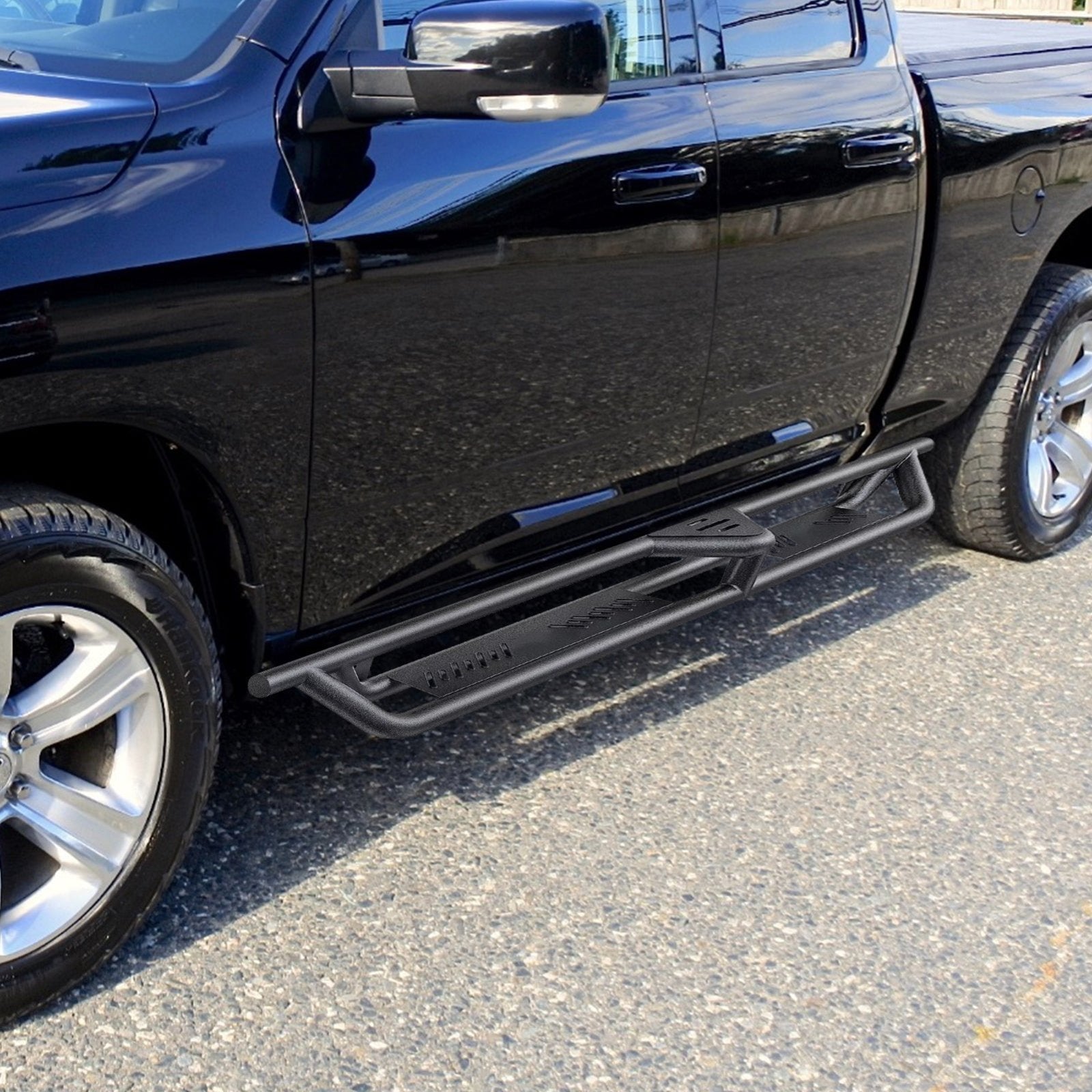 Running Boards Side Steps Rail Nerf Bars Heavy - Duty Steel for 2009 - 2018 Dodge RAM 1500 Quad Cab & 2019 - 2023 Dodge RAM 1500 Classic Quad Cab 4door - Weisen