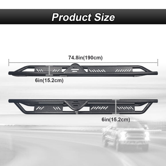 Running Boards Side Steps Rail Nerf Bars for 2009 - 2018 Dodge RAM 1500 Quad Cab & 2019 - 2023 Dodge RAM 1500 Classic Quad Cab 4door - WeiSen - JTB - 005