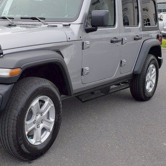 Running Boards Side Steps Rail Nerf Bars Heavy - Duty Steel for 2018 - 2023 Jeep Wrangler JL Unlimited 4 Door - WeiSen - JTB - 007