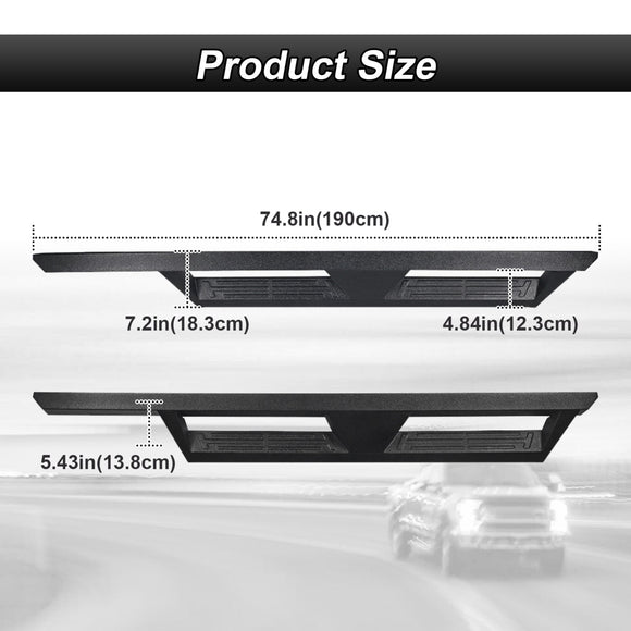 Running Boards Side Steps for 2021 - 2024 Ford Bronco 4 - Door, Heavy - Duty Steel - WeiSen - JTB - 001