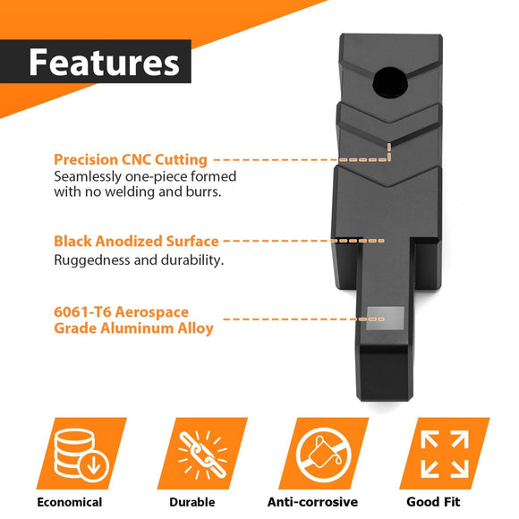 Shackle Hitch 2 Inch Receiver With 5/8" Pin Lock for Boat Trailers/Tow Trucks/RVs/Off - road - WeiSen - 70304036