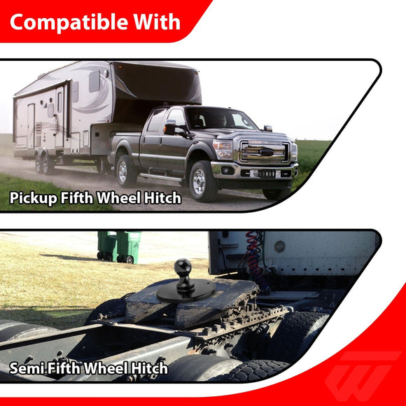 Steel 30000 lbs Gooseneck Ball King Pin Adapter Universal for Off - Road Truck ATV UTV SUV - WeiSen - 70304040