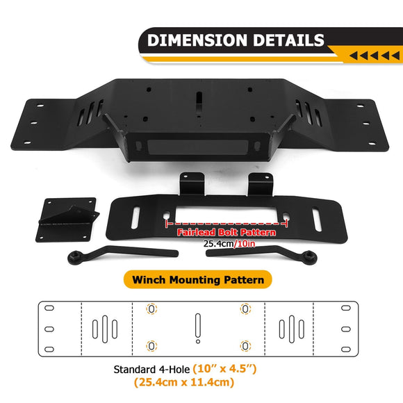 Steel Hidden Winch Mounting Bracket for 2009 - 2014 Ford F150 7th Gen with Factory Bumper - WeiSen - 70109004