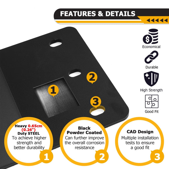 Steel Hidden Winch Mounting Bracket for 2009 - 2014 Ford F150 7th Gen with Factory Bumper - WeiSen - 70109004