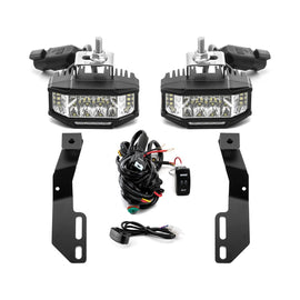 Subaru Crosstrek/Impreza/WRX/STI White&Amber Strobe 3.5 Inch LED Hood Hinge Ditch Light Pods w/ Wiring Harness Kit - WeiSen - 70104046+70201013