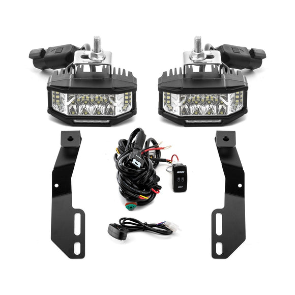 Subaru Crosstrek/Impreza/WRX/STI White&Amber Strobe 3.5 Inch LED Hood Hinge Ditch Light Pods w/ Wiring Harness Kit - WeiSen - 70104046+70201013