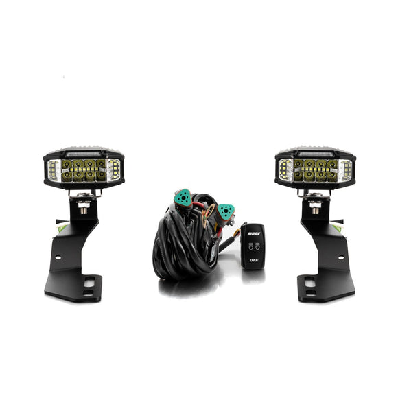 Subaru Crosstrek/Impreza/WRX/STI White&Amber Strobe 3.5 Inch LED Hood Hinge Ditch Light Pods w/ Wiring Harness Kit - WeiSen - 70104046+70201013