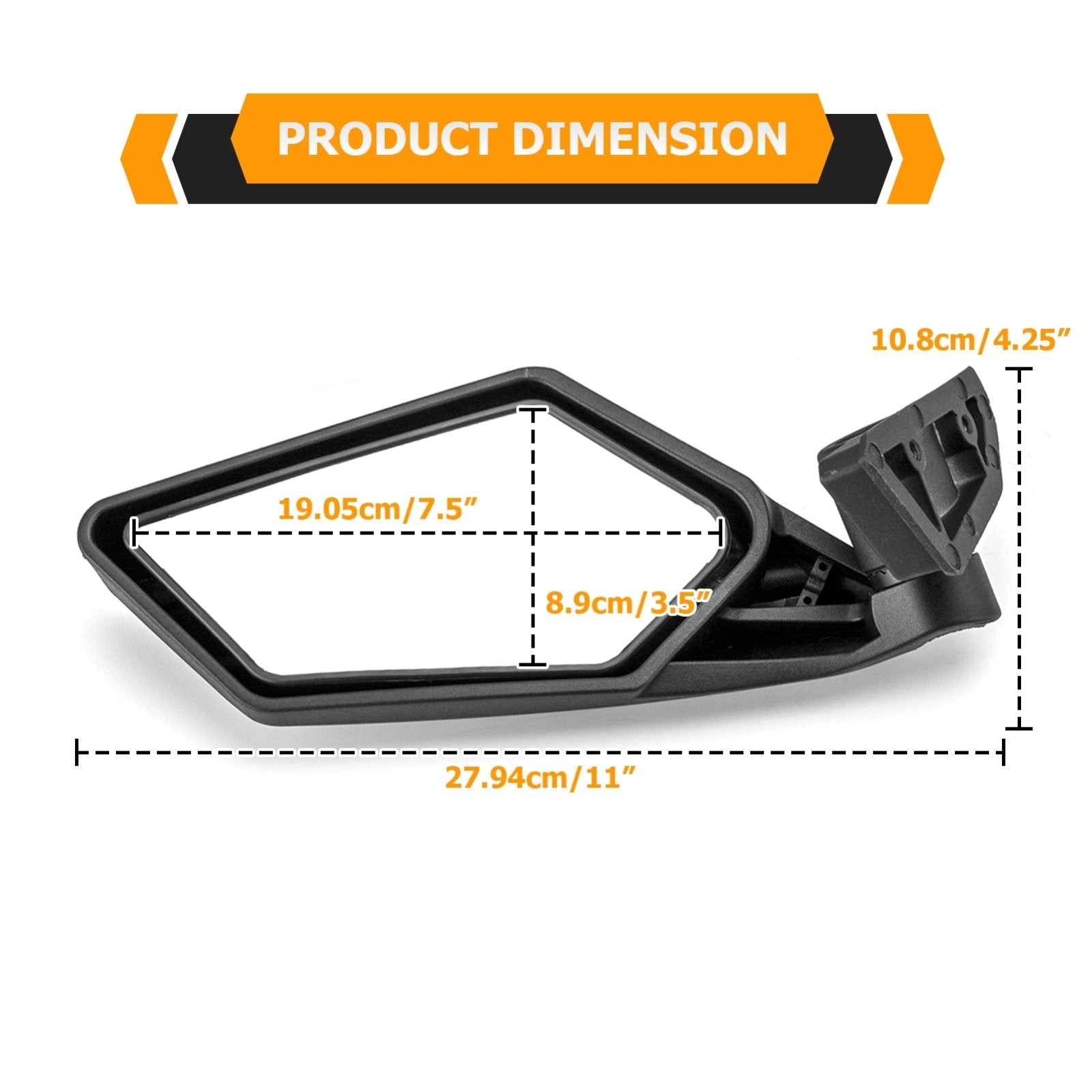 Tempered Glass Racing Side Rear View Mirrors Fit Can Am Maverick R All Models 2024+ - Weisen