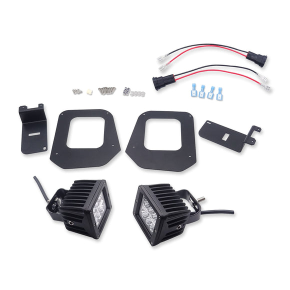 Toyota Tacoma Front Bumper Foglamp Mounting Brackets with 2Pcs 3 Inch 18W LED Fog Lights - WeiSen - ZT052+LED001+WI012