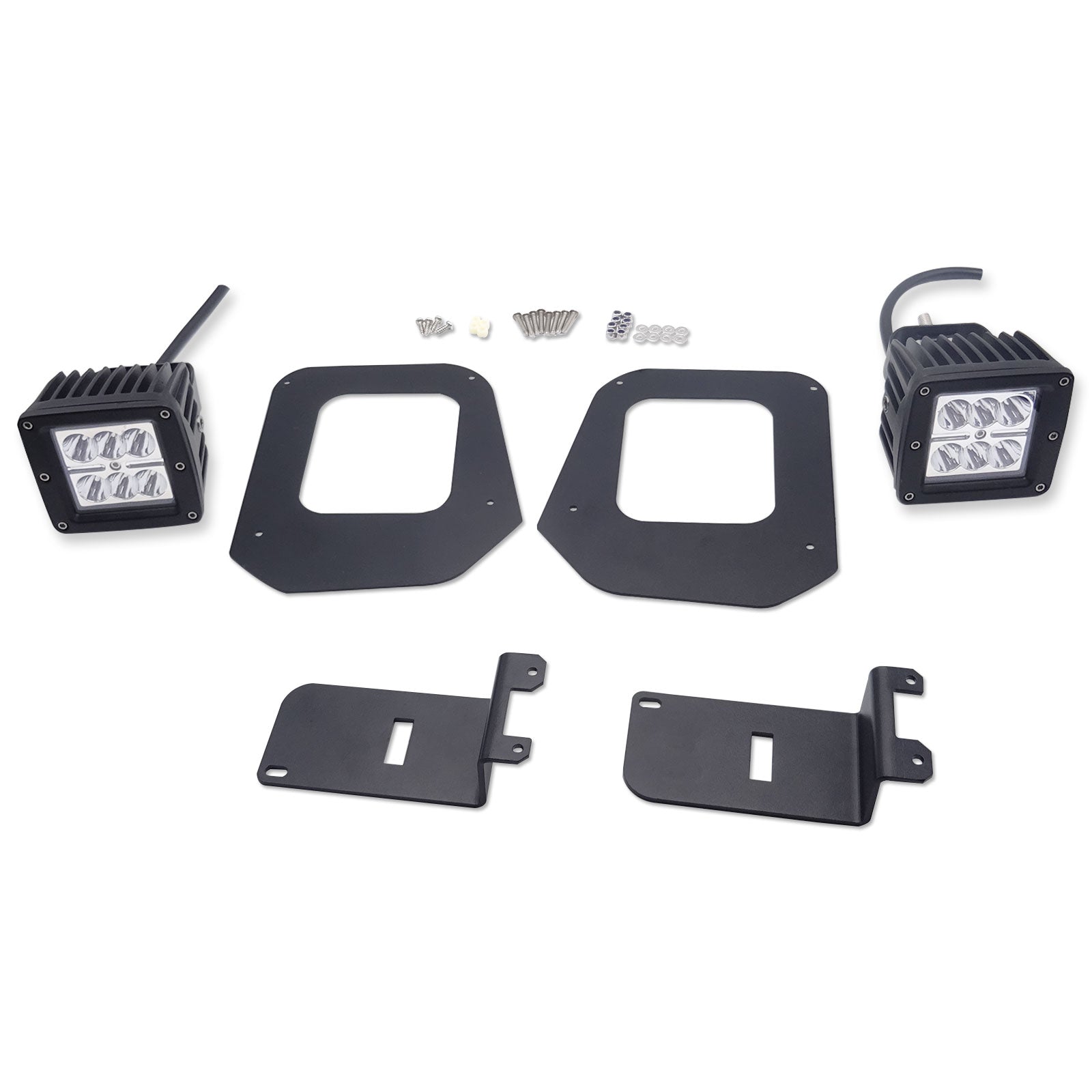 Toyota Tacoma Front Bumper Foglamp Mounting Brackets with 2Pcs 3 Inch 18W LED Fog Lights - Weisen