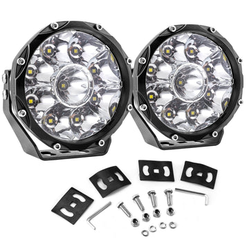 Trucks SUVs Jeeps UTVs Golf Carts Pair Spot Beam 5" Round Offroad LED Light Pods - WeiSen - 70201010