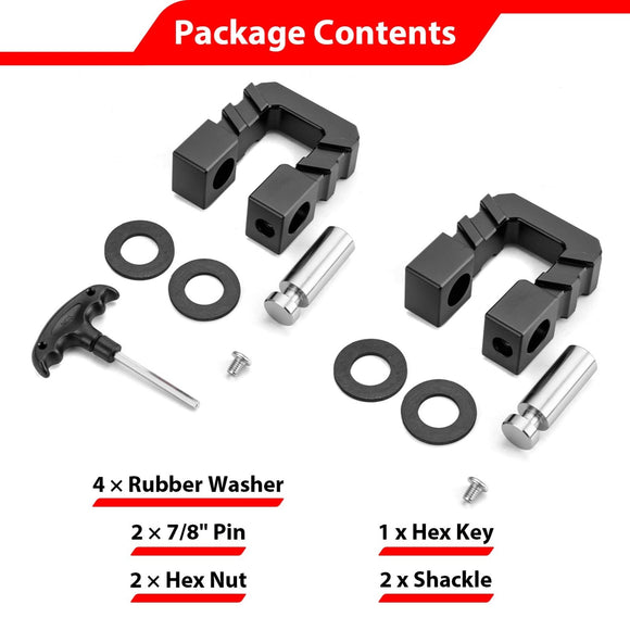 Universal Aluminum 68000lbs 3/4" D Ring Shackles with 7/8" Locking Pin for Off - Road Truck ATV UTV SUV - WeiSen - 70304035