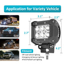 Universal Off - road ATV/UTV/Golf Cart 3" 18W LED Fog Lights Work Light Pods - WeiSen - 70201005
