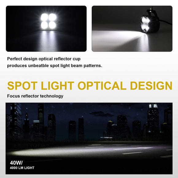 Universal Off - road ATV/UTV/Golf Cart 3" 40W LED Fog Lamp Work Light Pods - WeiSen - 70201006