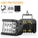 Universal Off - road ATV/UTV/Golf Cart 4" 60W LED Fog Lights Work Light Pods - WeiSen - 70201004