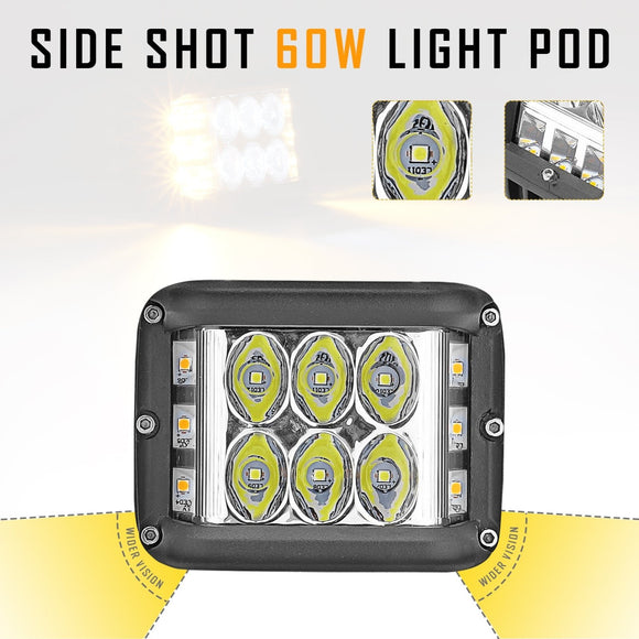 Universal Off - road ATV/UTV/Golf Cart 4" 60W LED Fog Lights Work Light Pods - WeiSen - 70201004