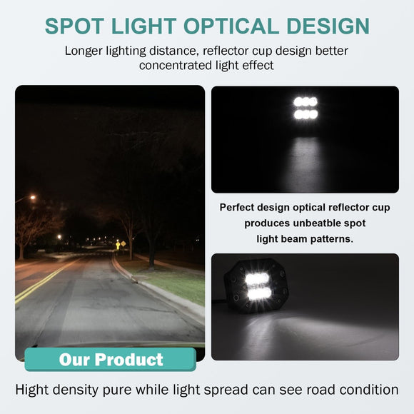 Universal Off - road ATV/UTV/Golf Cart 5" 24W LED Work Light Pods Fog Lights - WeiSen - 70201002