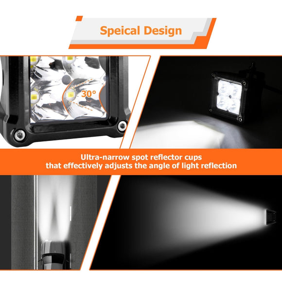 Universal Off - Road Trucks SUVs Jeeps UTV 30° Spot Beam IP67 3" 40W LED Light Pods - WeiSen - 70201009