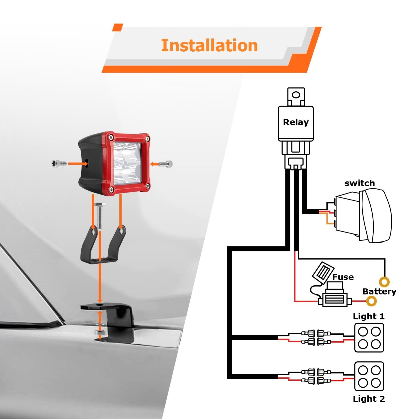 Universal Pickups Trucks Off-road ATV UTV Golf Cart 30° Spot Beam IP67 3" 40W LED Light Pods - Weisen