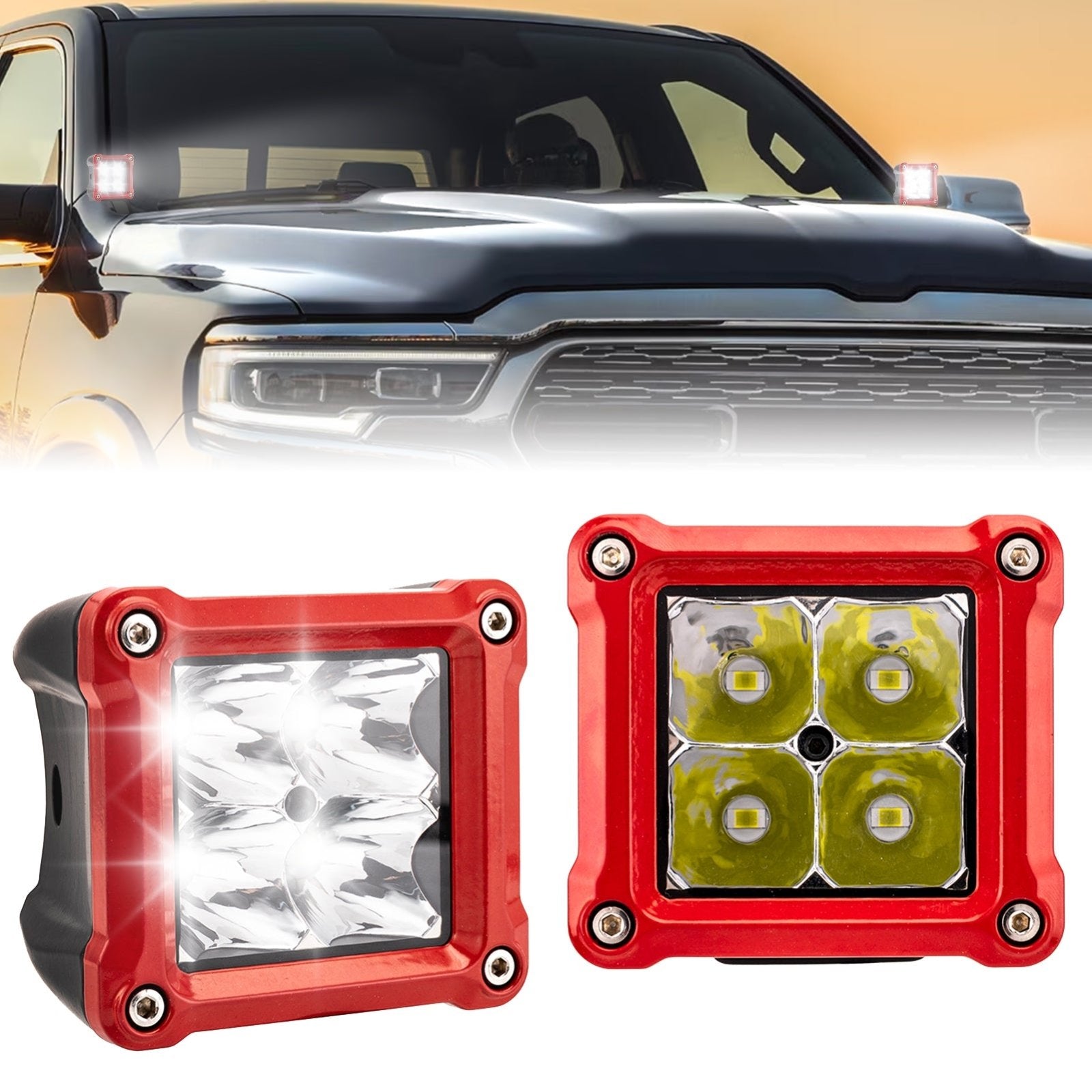 Universal Pickups Trucks Off - road ATV UTV Golf Cart 30° Spot Beam IP67 3" 40W LED Light Pods - Weisen