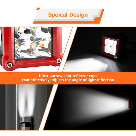 Universal Pickups Trucks Off - road ATV UTV Golf Cart 30° Spot Beam IP67 3" 40W LED Light Pods - WeiSen - 70201008