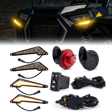 Universal UTV Turn Signal and Horn Kit for Polaris RZR/Ranger, Can - Am Maverick X3/Defender, SxS, Golf Carts - WeiSen - 80202007