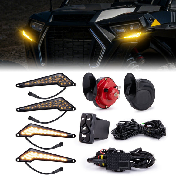 Universal UTV Turn Signal and Horn Kit for Polaris RZR/Ranger, Can - Am Maverick X3/Defender, SxS, Golf Carts - WeiSen - 80202007