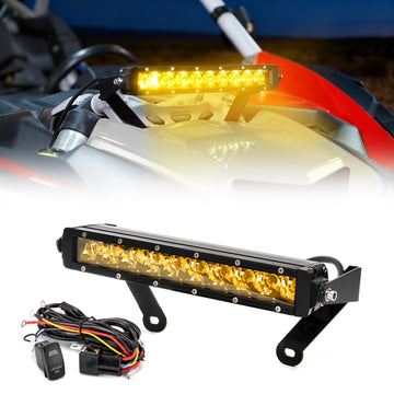 UTV 12" Amber Single - row Straight Hood Light Bar Kit for 2017 - 2025 Can Am Maverick X3 / X3 Max - WeiSen - 8012000702