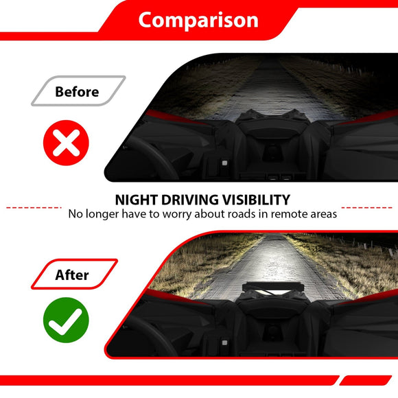 UTV 12" White Single - row Straight Hood Light Bar Kit for 2017 - 2025 Can Am Maverick X3 / X3 Max - WeiSen - 8012000701