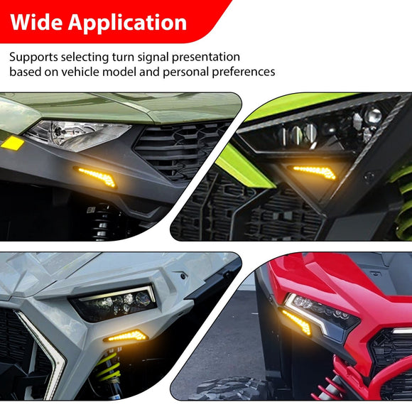 UTV Amber LED Lights Street Legal Turn Signal and Horn Kit Compatible with Polaris General/Ranger/RZR/Xpedition Models - WeiSen - 80202008