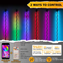 UTV ATV 2Pcs 4FT LED Spiral RGB Whip Lights Chasing Lighted Antenna Whips | RF Remote Controller & APP - WeiSen - 80204012