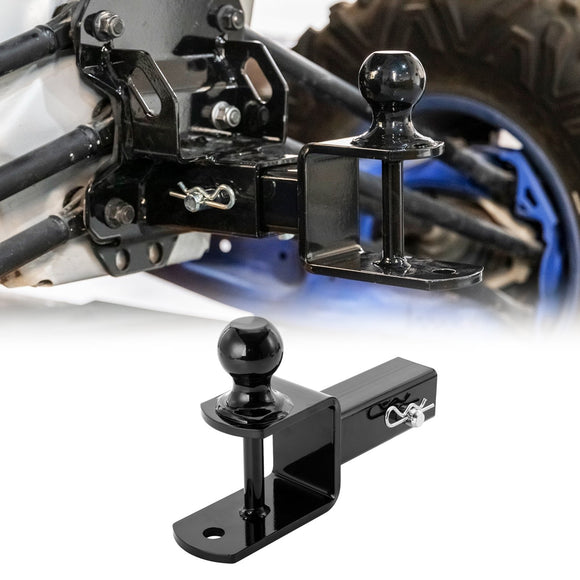 UTV ATV 3 in 1 Ball Mount with 2" Trailer Ball, Universal Fit for 2x2" Receiver Hitch, Winch Strap Loop, and Pin Hole - WeiSen - 80107029