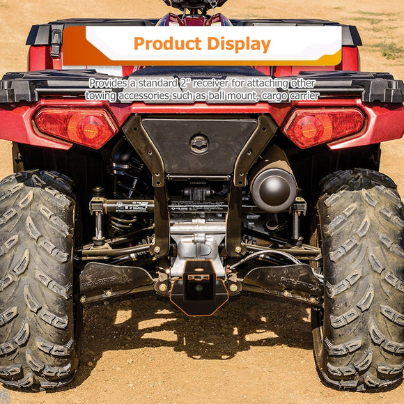 UTV ATV Rear Towing Trailer Hitch & 2" Shackle Hitch Receiver for 2005+ Polaris Sportsman 400 450 500 570 600 700 800 Hawkeye 325 400 - WeiSen - 80107020+70304017