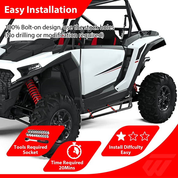 UTV Nerf Bars Side Steps Bumper Protector Guard for 2024-2026 Polaris RZR XP 1000 (Only Fit 2-Seat Model) - Weisen - 80311004