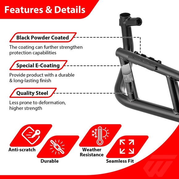 UTV Nerf Bars Side Steps Bumper Protector Guard for 2024-2026 Polaris RZR XP 1000 (Only Fit 2-Seat Model) - Weisen - 80311004
