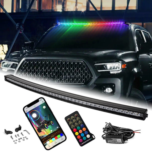 UTV Polaris RZR Maverick X3 SUV Jeep Ford Toyota Off Road 50" RGBW single row Flood LED Light Bar - WeiSen - 70202023