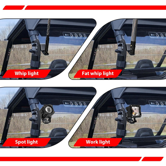UTV Roll Cage Whip Light Mount Bracket for 2023 - 2026 CFMOTO ZFORCE 800 Trail (G2) / 950 Trail (G2) / 950 Sport - WeiSen - 80109006