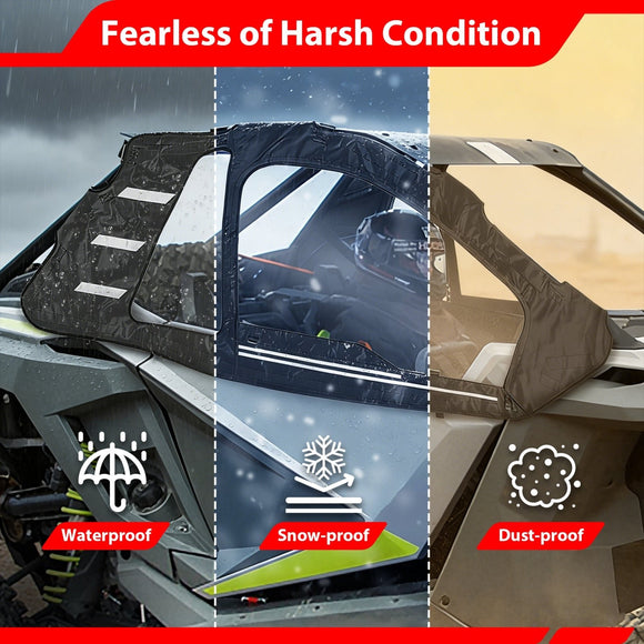 UTV Soft Window Enclosures for 2020 - 2025 Polaris RZR PRO XP & 2022 - 2024 Polaris RZR Turbo R - WeiSen - 80307022