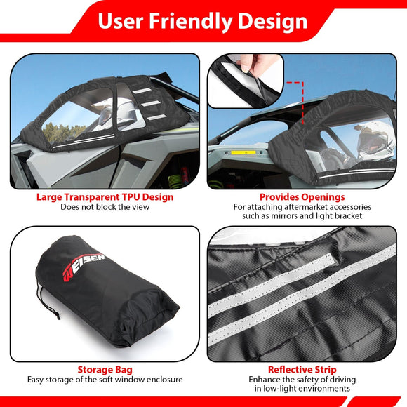UTV Soft Window Enclosures for 2020 - 2025 Polaris RZR PRO XP & 2022 - 2024 Polaris RZR Turbo R - WeiSen - 80307022