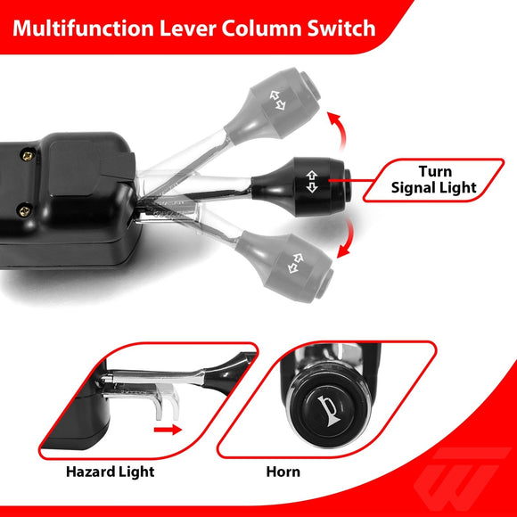 UTV Universal Turn Signal and Horn Kit for Polaris Can - Am Honda Kawasaki Yamaha, 4 Amber LED Lights with Lever Switch - WeiSen - 80202009
