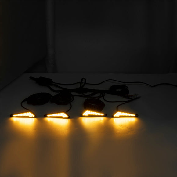 UTV Universal Turn Signal and Horn Kit for Polaris Can - Am Honda Kawasaki Yamaha, 4 Amber LED Lights with Lever Switch - WeiSen - 80202009