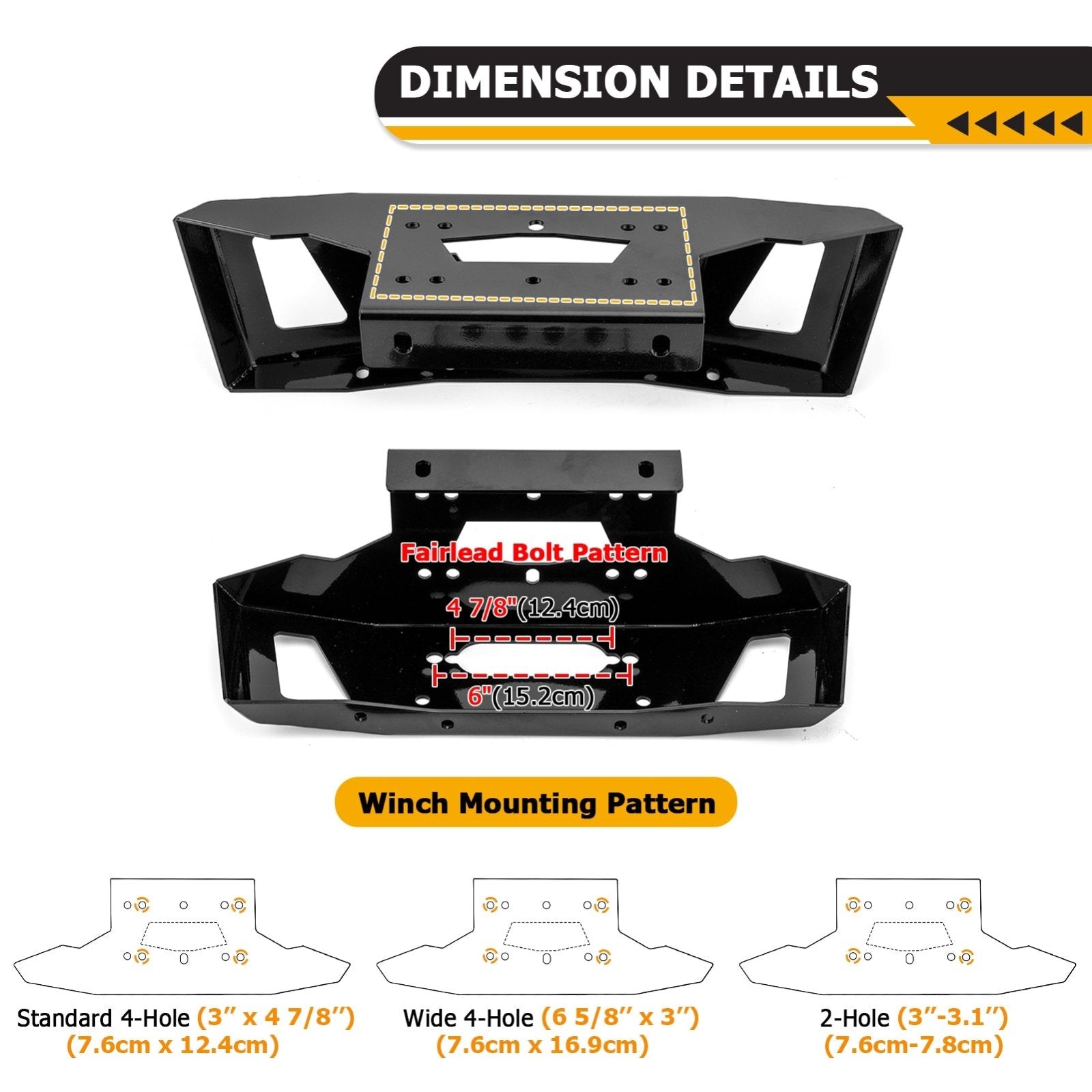 UTV Winch Mounting Bracket for Polaris RZR XP 1000/XP 4 1000 (2024 - Current), Heavy - Duty Steel - Weisen