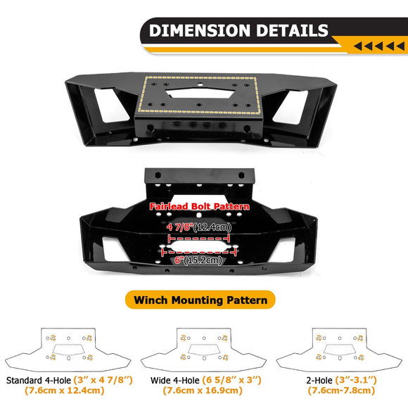 UTV Winch Mounting Bracket for Polaris RZR XP 1000/XP 4 1000 (2024 - Current), Heavy - Duty Steel - WeiSen - 80106041