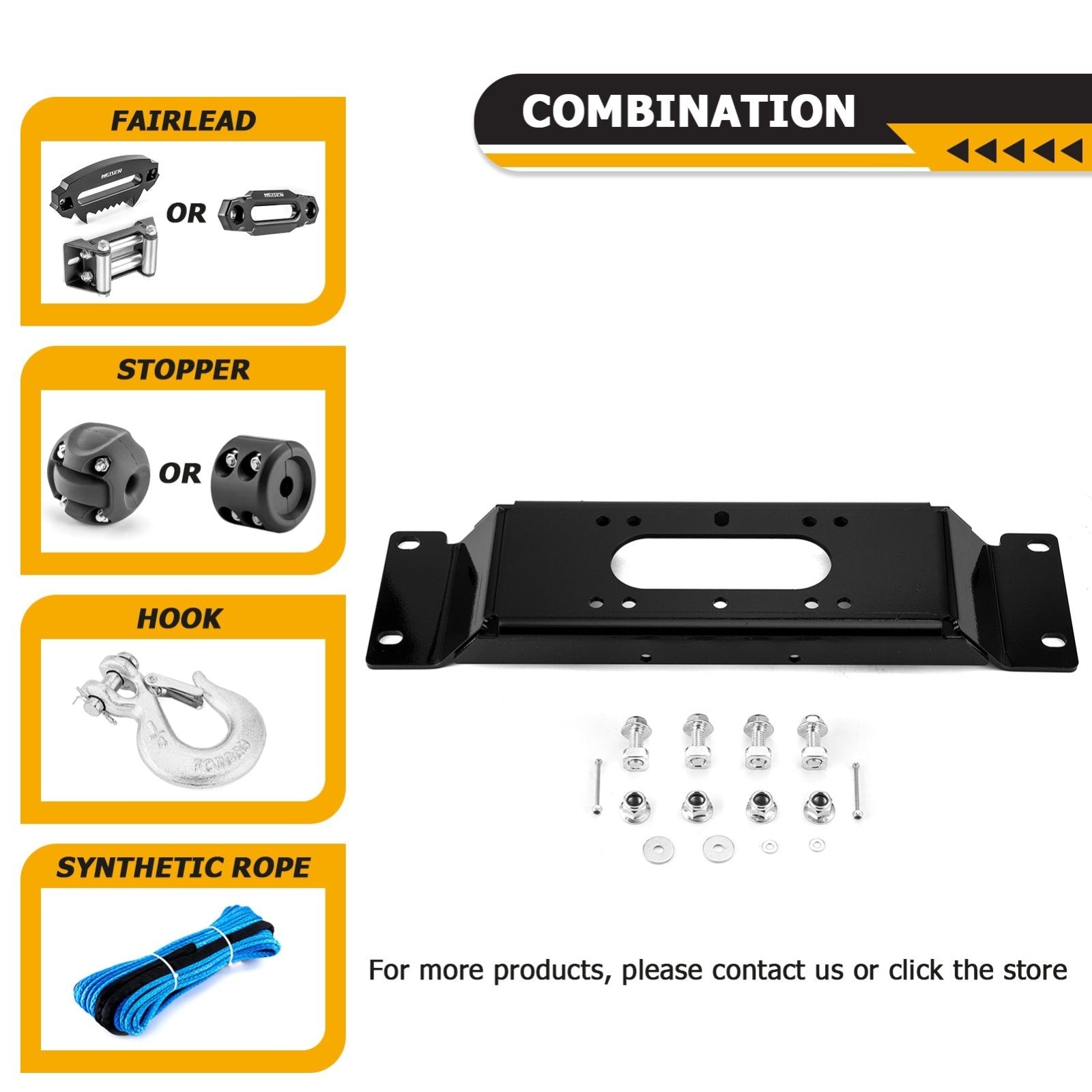 UTV Winch Mounting Plate Fits Polaris Ranger PRO XD/Crew SP 570 Midsize (2022 - Current) - Weisen